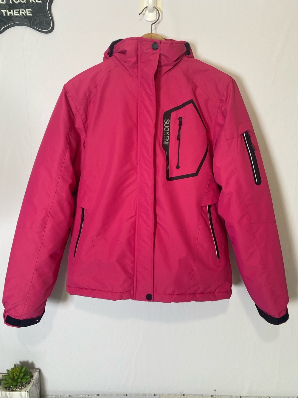 Suokeni Women's Waterproof Ski Jacket Winter Snow Coat/Hooded Raincoat Pink Med